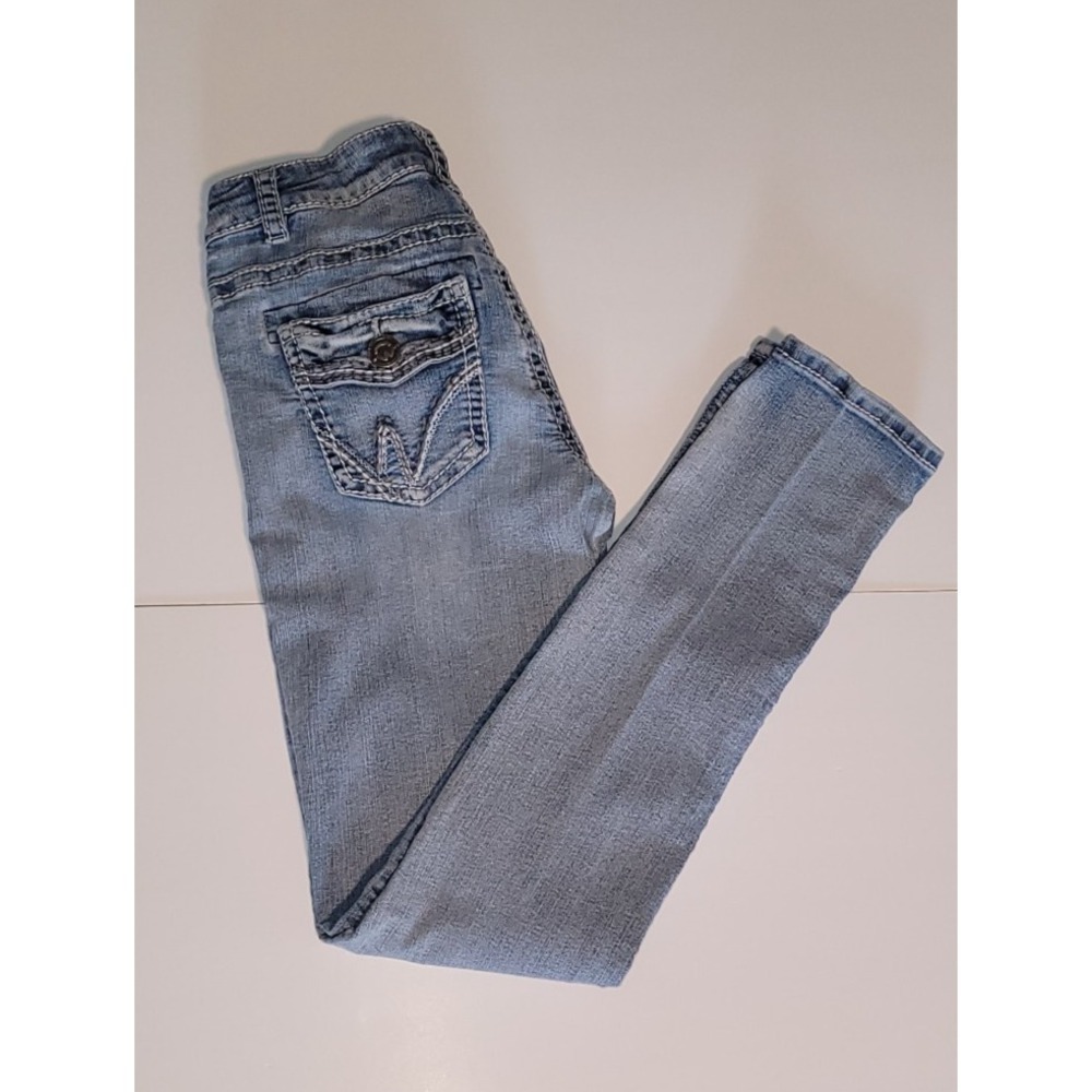 Warehouse One Women's Skinny Jeans Size 26 Reg Light Wash Low Rise Stretch Denim